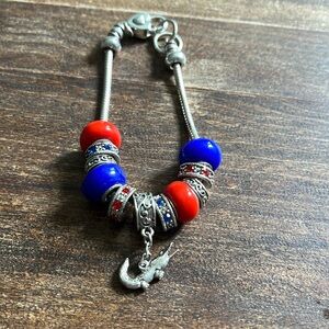 Orange and blue gator bracelet